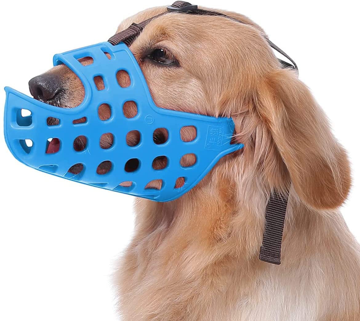 Prevents Biting Soft Basket Muzzle for Dogs Chewing and Licking Allows Panting and Drinking Mayerzon Dog Muzzle 