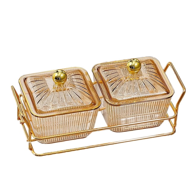Inteprter Divided Serving Dishes Dried Fruit Plate Tray Nuts for Snacks Brown Almacenamiento y organización del hogar tipo 3