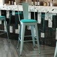 thumbnail image 4 of BizChair Commercial Grade 30" High Mint Green Metal Indoor-Outdoor Barstool with Back with Mint Green Poly Resin Wood Seat, 4 of 13