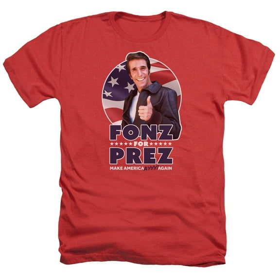 Happy Days - Fonz For Prez - Heather Short Sleeve Shirt - XX-Large