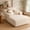 Beige, variant on TopComfy Chaise Lounge Chair Oversized Indoor Sofa Bed with Throw Pillows & Armrests, Corduroy Upholstered Lazy Chair Sleeper for Living Room, Bedroom, or Apartment, Dark Gray