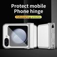 thumbnail image 5 of Luxury Double Hinge Protection Case Compatible with Samsung Galaxy Z Flip 5 5G with S Pen & Holder, Full Body Protective PU Leather + Plating PC Cover for Samsung Galaxy Z Flip 5, Silver + White, 5 of 7
