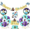 Princess Jasmine Party Decorations - 32Pcs Aladdin Birthday Party Supplies Include Banner, Cake Topper, Balloons, Stickers for Jasmine Lovers