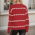 thumbnail image 2 of Daznico Womens Sweater,Plus Size Women's Heart Sweater Cozy Knit Pullover for Casual Wear-Red-XL, 2 of 8
