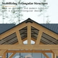 thumbnail image 6 of Jocisland 10x12 ft Wood Gazebo, Hardtop Pergola with Metal Steel Gable for Garden, Porch, Pati, 6 of 9