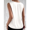 thumbnail image 6 of Women Silk Satin Tank Tops V Neck Casual Sleeveless Camisole Blouses Summer Basic Tank Shirt White L, 6 of 9