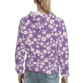 thumbnail image 7 of Fotbe Daisies Flowers Pattern Womens Long Sleeve Hoodie, Pullover Hooded Sweatshirt, Kangaroo Pocket Hoodie with Eye-catching Drawstrings-XX-Large, 7 of 7