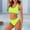 *Green, variant on Women's Solid Color Backless Bikini Set with Wave ,Fashion Two Piece Swimsuit Green,Womens Plus L