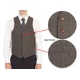 thumbnail image 5 of Gioberti Men's 6 Button Slim Fit Formal Herringbone Tweed Vest, 5 of 5