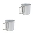 thumbnail image 2 of Wosthever Taza de aleación de aluminio, mango ligero de Metal, taza plegable, tazas de agua para café, pícnic al aire libre, Camping, viajes, Plata 2piezas, 2 of 6