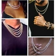 thumbnail image 2 of HH Bling Empire Silver Gold Iced Out Diamond Tennis Chains for Men,Rhinestone Tennis Necklaces for Women,Diamond chain necklaces (5mm tennis-Gold-8.5"), 2 of 7