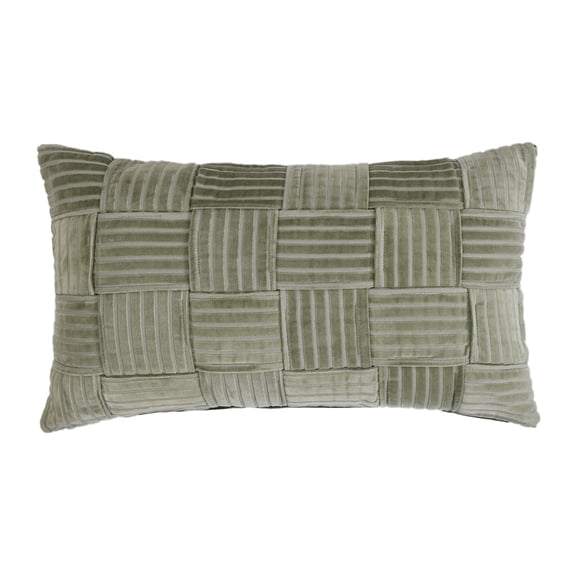 Better Homes & Gardens 14"x24" 2-pack Velvet Woven Throw Pillow Covers, Dark Cilantro