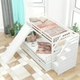 thumbnail image 3 of Tcbosik Twin Over Full Bunk Bed With Drawers,Storage And Slide, Multifunction, White, 3 of 9