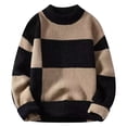 thumbnail image 1 of RKSRN Chandail pour Hommes Automne Hiver Chaud Mode Décontractée Design à Blocs de Couleur Manches Longues Col Rond Chandail Doux Ample, 1 of 3