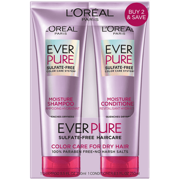 L'Oreal Paris EverPure Moisture Sulfate Free Shampoo and Conditioner, 1 Kit