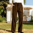 thumbnail image 2 of ManxiVoo Women's High Waisted Corduroy Casual Pants Straight Leg with Elastic Waist Loose Fit Comfortable Cotton Cargo Trousers for Everyday Wear XL Size Coffee, 2 of 6
