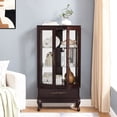 thumbnail image 3 of Lighted glass wine cabinet with adjustable partitions and drawer for versatile storage in living spaces, 3 of 7