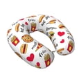 thumbnail image 2 of Xecao Fast Food Print Memory Foam Cervical Neck Pillow Versatile U-Shaped Pillows for Home,Office,Camping,Travelling,Soft Washable Cover, 2 of 8
