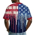 thumbnail image 3 of Mens Independence Day Shirts Patriotic 250 Anniversary Usa Shirt Short Sleeve V Neck We the People T Shirts Waffle Big and Tall Usa Flag Tees Vermilion M, 3 of 3