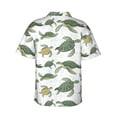thumbnail image 3 of Picia Cute Turtle Gentle Cotton Regular Fit Short Sleeve Casual Hawaiian Shirt for Men-Medium, 3 of 9