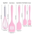thumbnail image 4 of Cooking Spatula Set Silicone Baking Scraper Heat Resistant Egg Beater Kitchen Utensil(Pink ), 4 of 8
