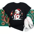 thumbnail image 4 of Maycaur, sombreros de Navidad de copa de vino para mujer, camiseta negra, regalos de Navidad, camiseta de dibujos animados, camiseta Harajuku de moda de Año Nuevo, 4 of 4