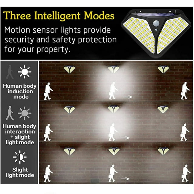 para exteriores, lámpara con sensor de movimiento inalámbrico de 102 LED, iluminación gran de 120 degree, resistente , luz de shamjiam luz del sensor de movimiento