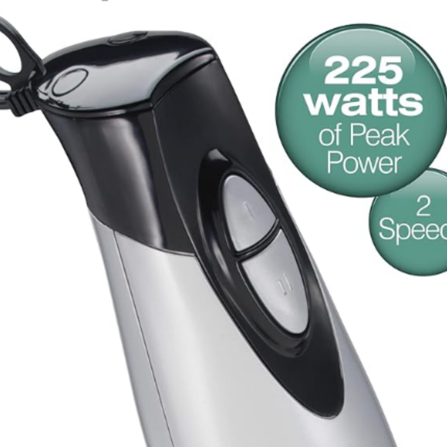 4-in-1 Electric Immersion Hand Blender with Handheld Blending Stick, Whisk + 3-Cup Food & Vegetable Chopper Bowl, 2-Speeds, 225 Watts, Silver and Stainless Steel