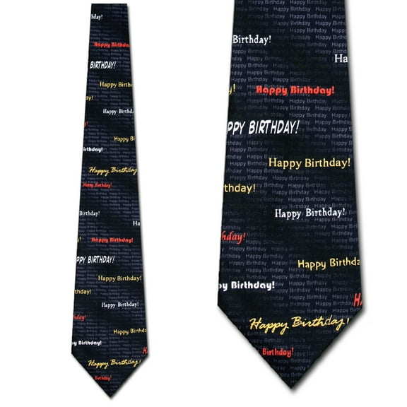 Happy Birthday stripe Necktie Mens Tie