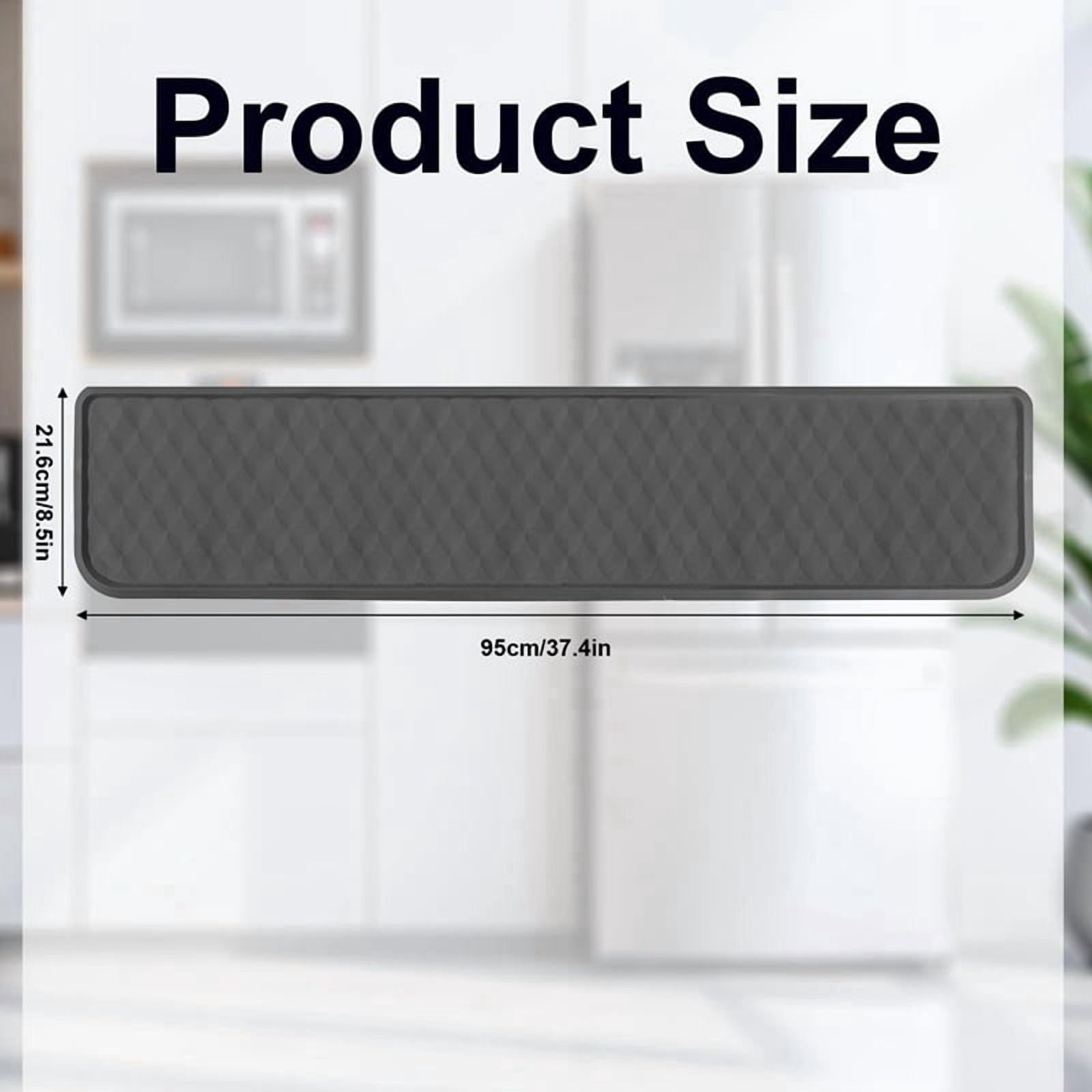 2pcs 37.4x8.5in Refrigerator Spill Mat, Silicone Under Refrigerator Floor Protector Tray Drip Anti-Slip