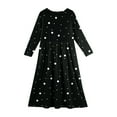 thumbnail image 4 of Abcomgle Girls Maxi Dresses Casual A-Line Long Sleeve Girls Long Dresses Polka Dot Crew Neck Sundresses Swing Dresses with Pockets,Black, 4 of 5