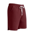 thumbnail image 7 of TKKCS Mens Waffle Knit Casual Shorts- Split Hem Breathable Elastic Wasit Drawstring Loose Fit Summer Daily Wear Lounge Shorts Red Size L, 7 of 7