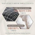 thumbnail image 4 of Elegant Comfort Soft & Plush Sherpa Comforter - Lilith Plaid Collection, 3-Piece Bed Set, Reversible Down Alternative Micro-Suede, Plaid Design, Cal King, Midnight Gray, 4 of 4