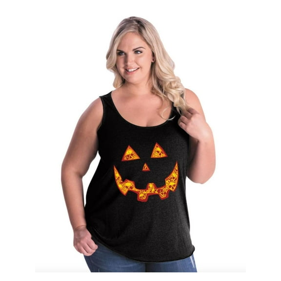 IWPF - Women's Plus Size Tank Top - Halloween Costume Pumpkin Face