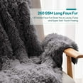 thumbnail image 4 of Uttermara Weighted Blanket 20lbs for Adults, Super Soft Plush Fleece and Sherpa Blanket, Shaggy Long Fur Throw Blankets, 60"x80" Gray, 4 of 9