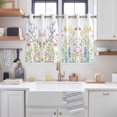 thumbnail image 2 of Spring Floral Kitchen Curtains Short 54 Inch Length, Colorful Watercolor Botanical Summer Grommet Top Bedroom Living Room Curtains, Light Filtering Cafe Curtain Drapes 2 Panels Set 84''x54'', 2 of 9