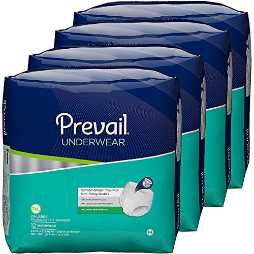 Prevail Maximum Absorbency Incontinence Underwear, 2XLarge, 12Count
