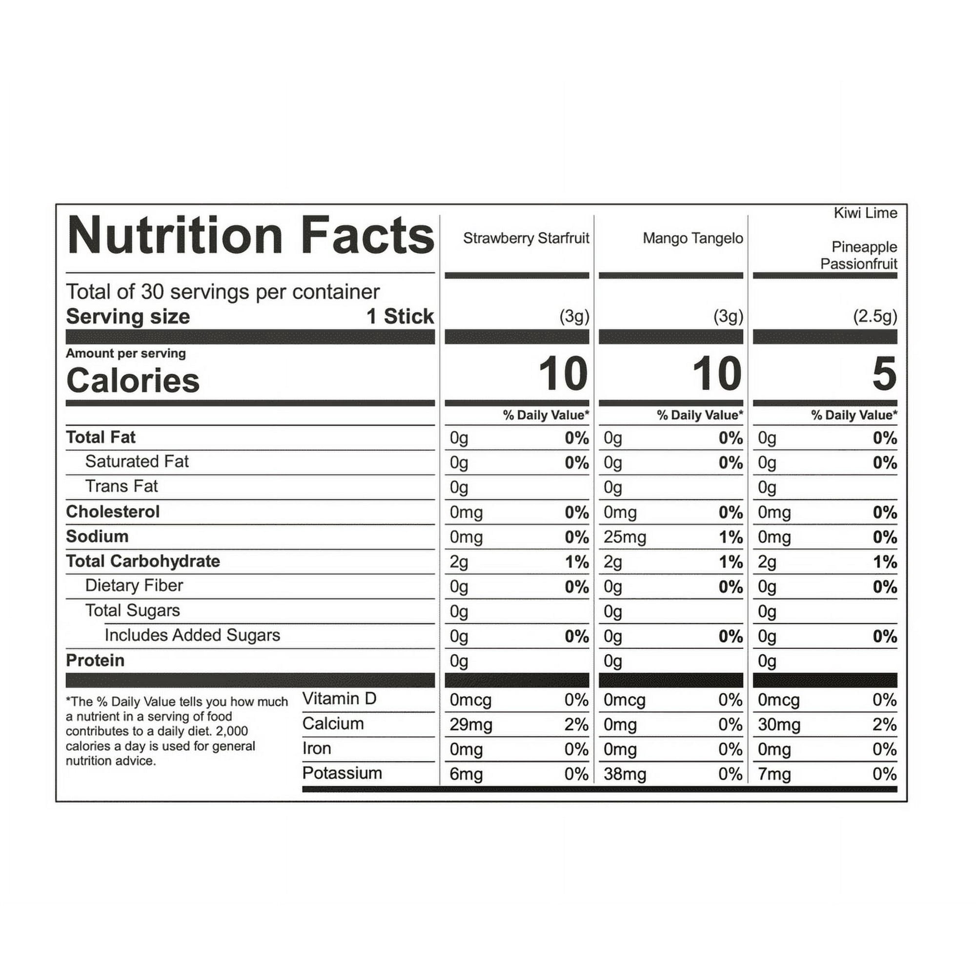 Skittles Zero Sugar Variety Pack Singles-to-Go Powdered Drink Mix, Tropical, 30 Count Packets