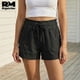 thumbnail image 3 of Short Casual de Mujer Con Cordón Ajustable y Bolsillos negro Grande, 3 of 5