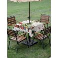 thumbnail image 3 of Outdoor Tablecloth with Umbrella Hole and Zipper, Christmas Square Table Cloth 54x54 Inch Waterproof Tablecloth, Gnomes Xmas Tree Snowflake Winter Gifts Wooden Picnic Table Cover for Patio Camping, 3 of 7