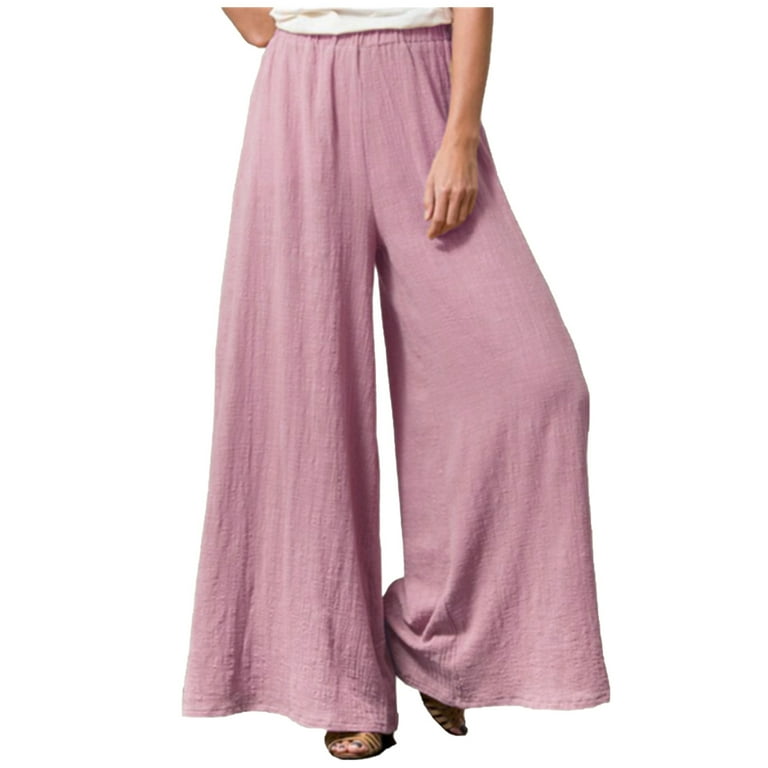 Casual Solid Fold Loose Wide Leg Solid Color Bottoms Casual Solid Fold Loose Wide Leg Solid Color Bottoms