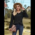 thumbnail image 4 of Camisas de Larga para Mujer, Cuello Redondo, Túnicas Informales Holgadas, Blusas Elegantes para el Trabajo, Ropa de Moda de Otoño 2025 Negro XL, 4 of 10