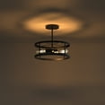 thumbnail image 4 of LOHASLED 13 in. 2-Light Matte Black Pendant Light, Drum Flush Mount Light, 4 of 5