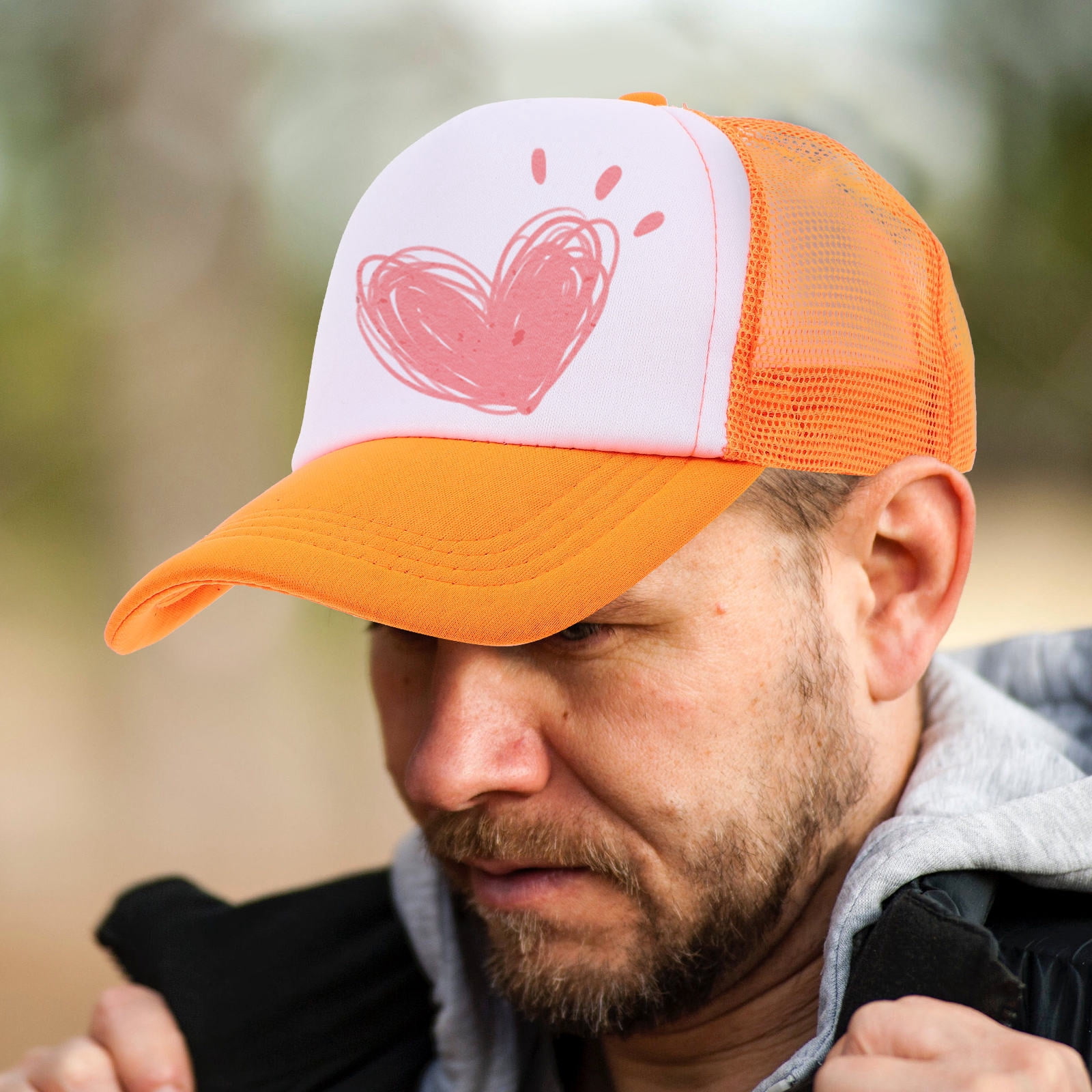 DINHEAROM 10Pcs Sublimation Blank Hats for Men and Women in Orange with Heat Transfer