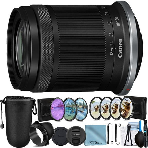 Canon RF-S 18–150mm f/3.5–6.3 IS STM Lens – APS-C RF Mount, Ultra-Zoom with Image Stabilization for EOS R50, R10, R100, R7   Filter Kit   ZeeTech Accessory Bundle