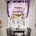 thumbnail image 3 of Happy Easter Balloon Curtains for Living Room/French Door, Bunny Eggs Spring Mushrooms Plants Purple Plaid Tie Up Curtains 63 Inch Length Energy Saving Kitchen Curtains Shades for Windows 42"x63", 3 of 8