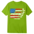 thumbnail image 4 of Luvior Kids 250th Anniversary Graphic Tee – Patriotic Print Short Sleeve Crewneck T-Shirt for Boys and Girls, Lightweight Summer Top Green 130, 4 of 4