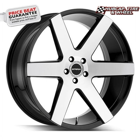 Strada Coda 24X10 Gloss Black Machined Custom Wheel- 6x135 Bolt Pattern, 24mm Offset