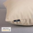 thumbnail image 4 of Phantoscope Soft Solid Square Velvet Decorative Throw Pillow Cover for Couch and Sofa, 12" x 20", Beige, 2 Pack, 4 of 7