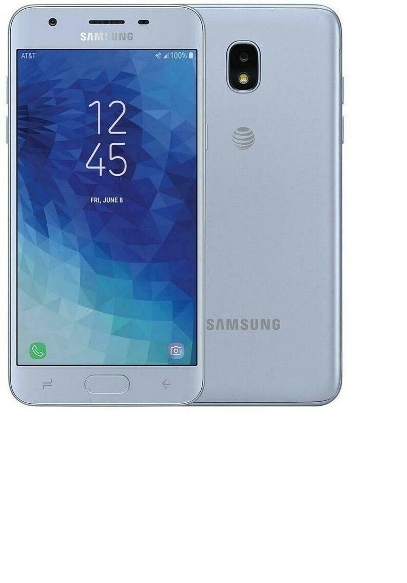 (New) Samsung Galaxy J3 (2018), At&amp;t, Silver, 16 GB, 5 in Screen